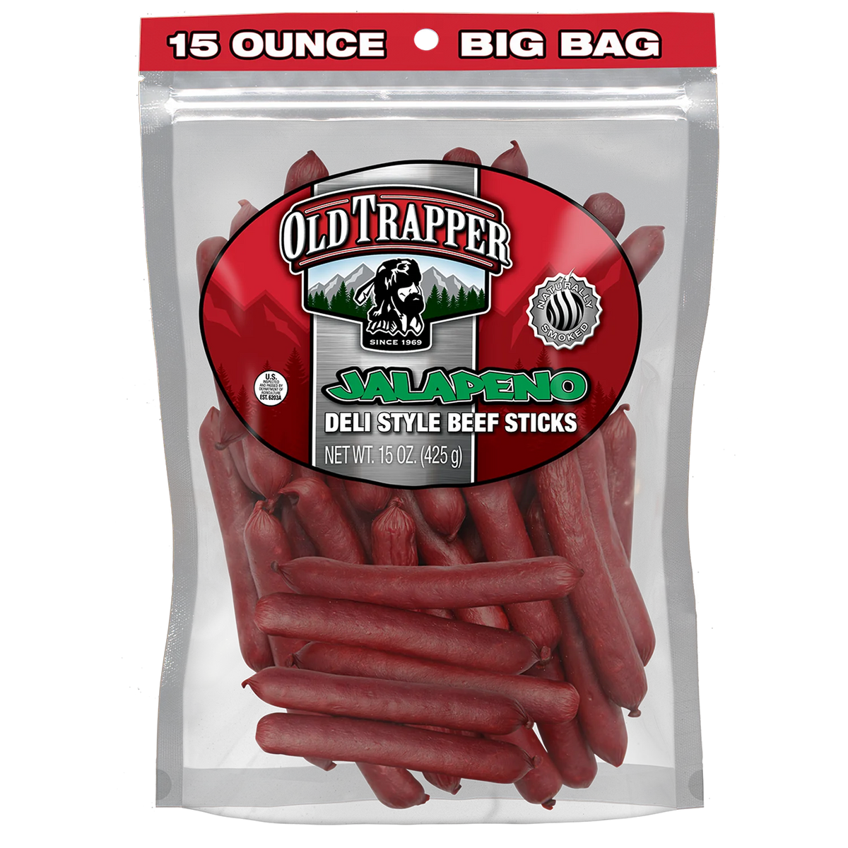 OLD TRAPPER JALAPENO DELI - STYLE BEEF JERKY STICKS