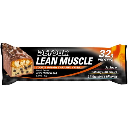 Detour Lean Muscle 32g Protein Whey Protein Bar Cookie Dough Caramel Crisp