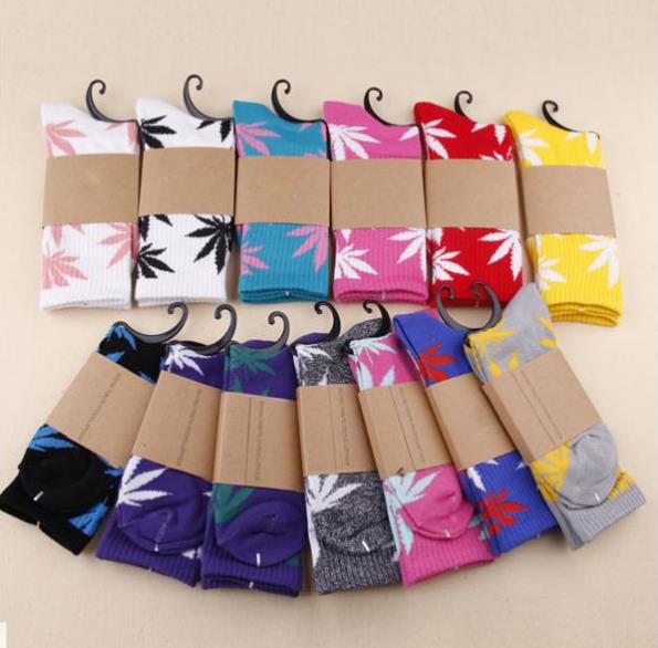 Leaf Print Novelty Crew Socks