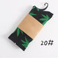 Leaf Print Novelty Crew Socks